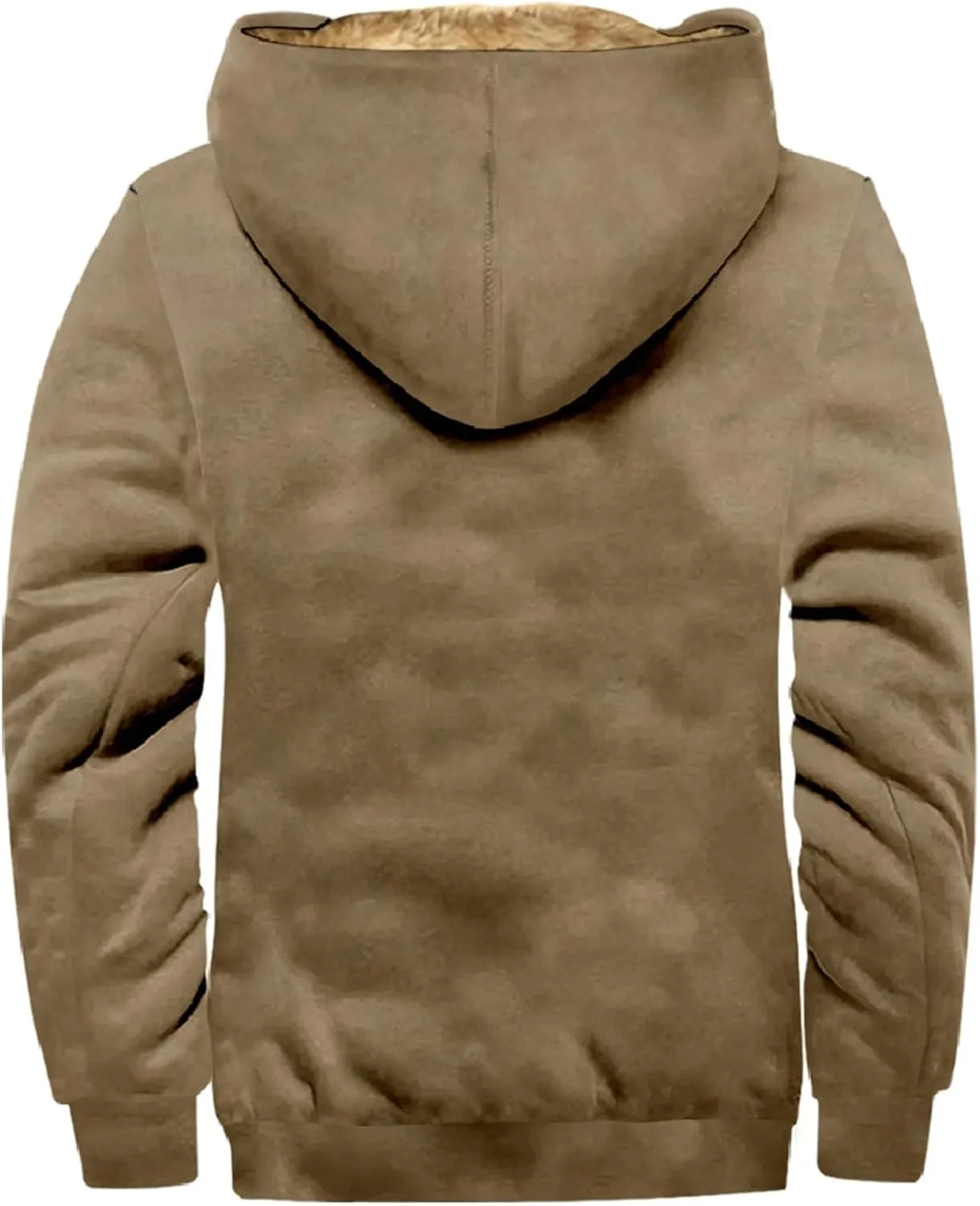 Men's Thermal Hooded Puffer Jacket Fleece Hooded Sweater Men's Winter Jacket Thick Thermal Puffer Jacket for Men