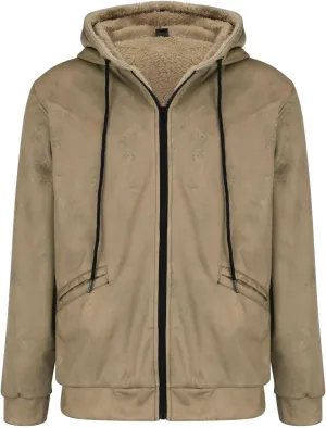 Men's Thermal Hooded Puffer Jacket Fleece Hooded Sweater Men's Winter Jacket Thick Thermal Puffer Jacket for Men