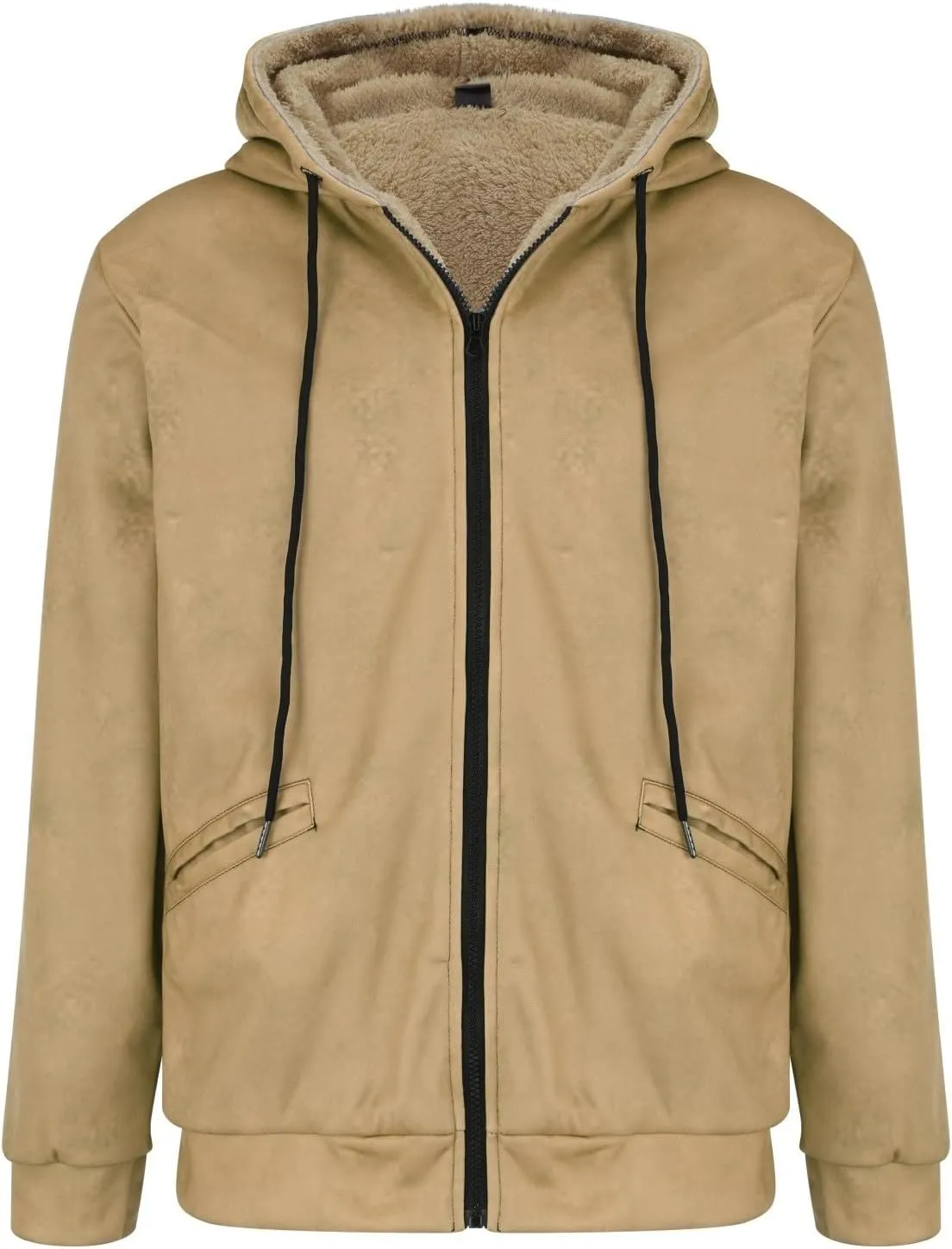 Men's Thermal Hooded Puffer Jacket Fleece Hooded Sweater Men's Winter Jacket Thick Thermal Puffer Jacket for Men