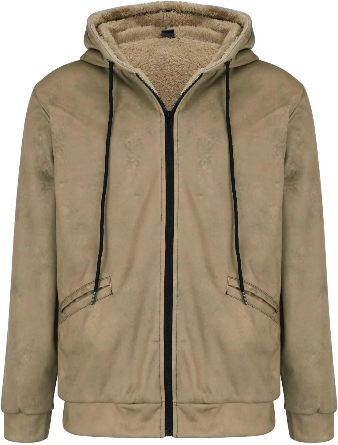 Men's Thermal Hooded Puffer Jacket Fleece Hooded Sweater Men's Winter Jacket Thick Thermal Puffer Jacket for Men