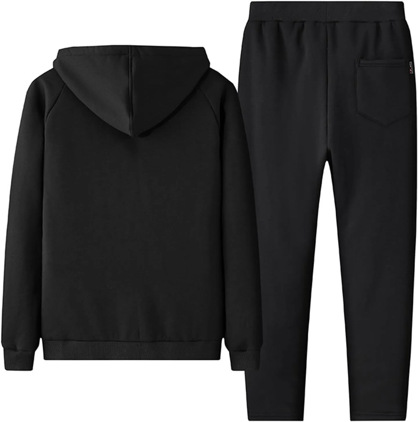 Mens Thermal Underwear Set Contrast Hooded Sweater Casual Sports Suit Thermal Underwear Henley Top Men's Thermal