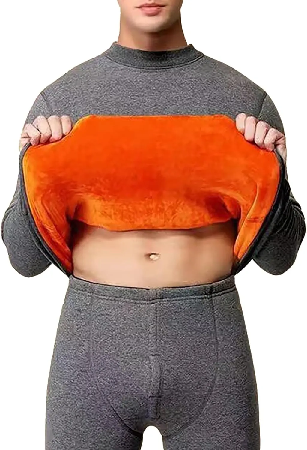 Men's Thermal Underwear Set Men's Thermal Underwear Set Lined Long Thermal Underwear Winter Warm Base Layer Top