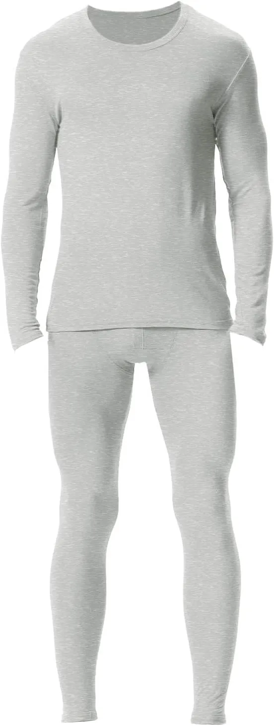 Men's Thermal Underwear Set Soft Fleece Solid Color Thick Thermal Long Johns Thermals for Cold Weather Winter Ski