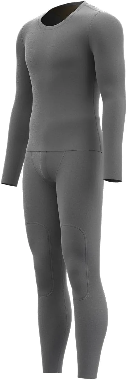 Mens Thermals Top And Bottom Set Base Layer Solid Color Thick Thermal Underwear Set Thermal Underwear Set/Base Layer