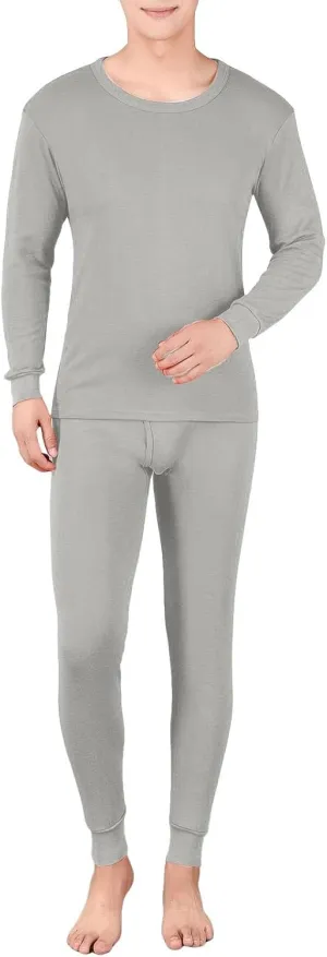 Mens Thermals Top And Bottom Set Base Layer Solid Color Thick Thermal Underwear Set Thermal Underwear Set/Base Layer