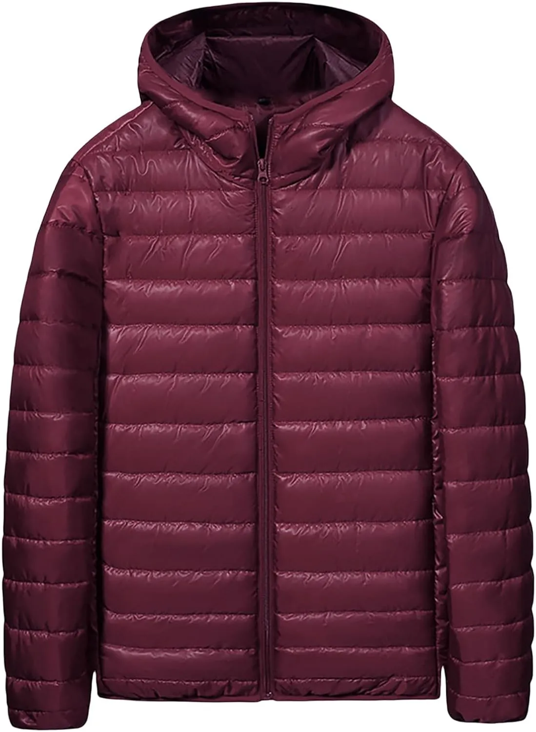 Mens Ultralight Highly Compressible Puffer Jacket Hooded Insulated Down Filled Bubble Quilted Packable Outerwear