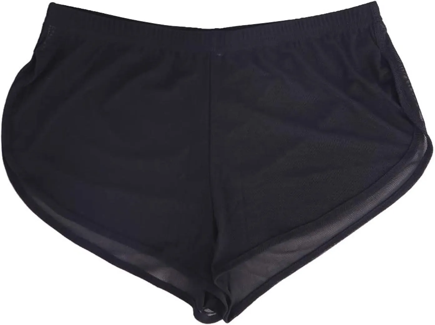Mens Underwear Sexy Mesh Breathable Boxer Briefs See Through Side Split Soft Breathable Cool Transparent Brief Shorts