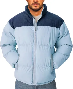 Men's Warm Winter Puffer Coats Quilted Zip up Windproof Insulated Jacket with Pockets