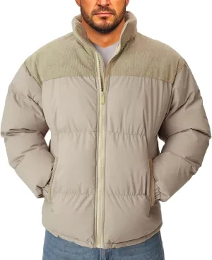 Men's Warm Winter Puffer Coats Quilted Zip up Windproof Insulated Jacket with Pockets