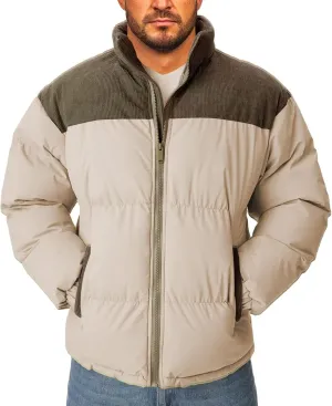 Men's Warm Winter Puffer Coats Quilted Zip up Windproof Insulated Jacket with Pockets