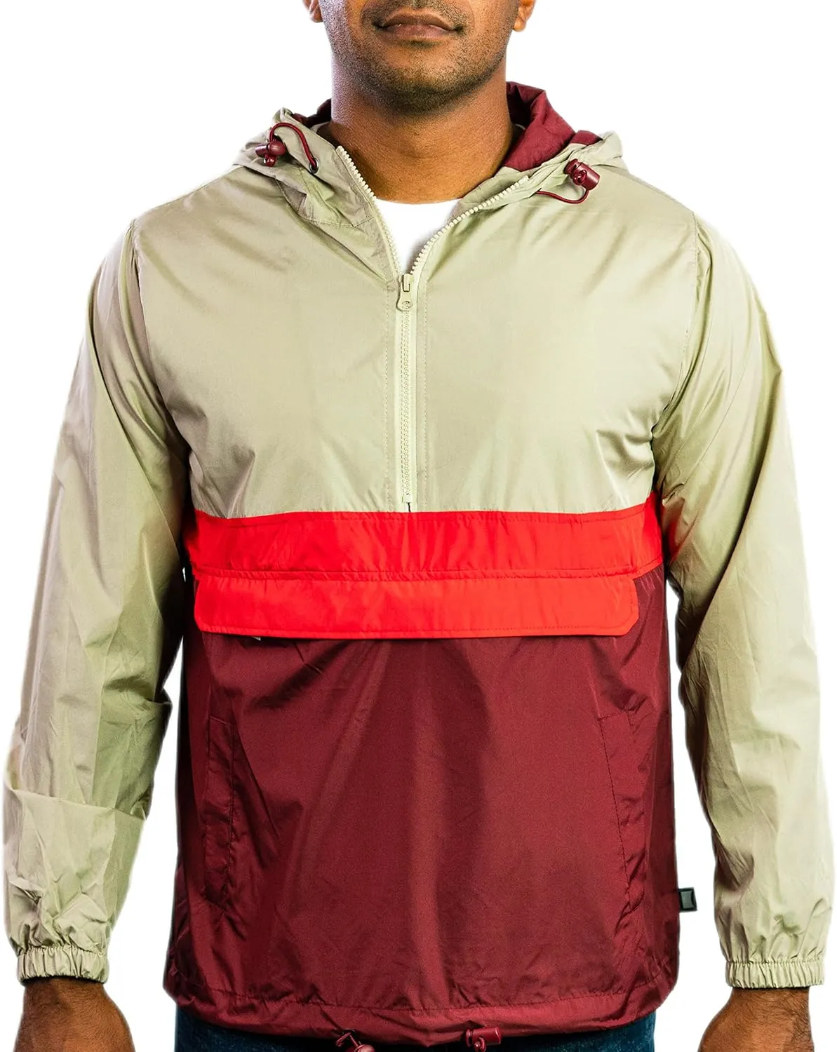 Men's Windbreaker - Lightweight, Water-Resistant, Adjustable Drawstring