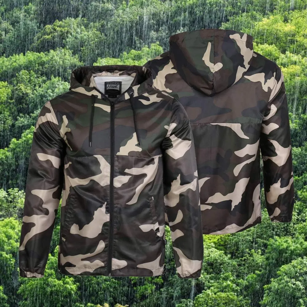 Men's Windbreaker - Lightweight, Water-Resistant, Adjustable Drawstring