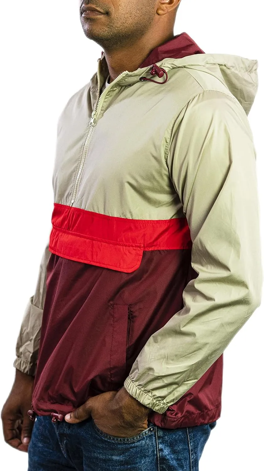 Men's Windbreaker - Lightweight, Water-Resistant, Adjustable Drawstring