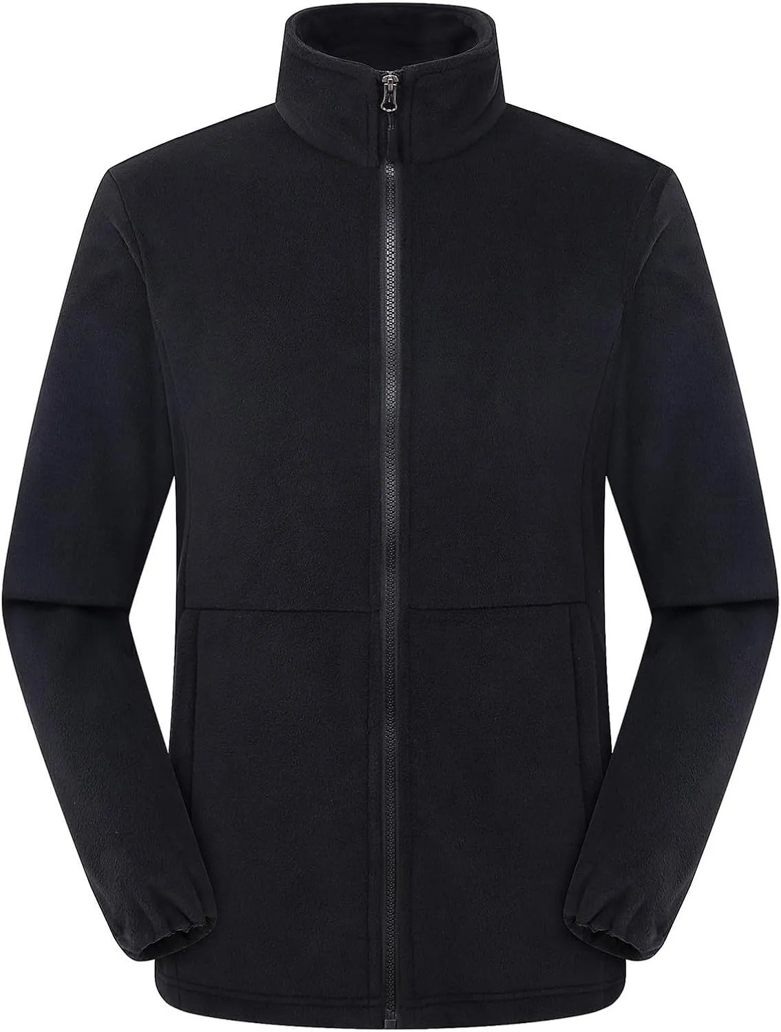 Mens Winter Outdoor Jackets Casual Windproof Thickened Polar Fleece Jacket Full Zip Stand Collar Thermal Sport Coats