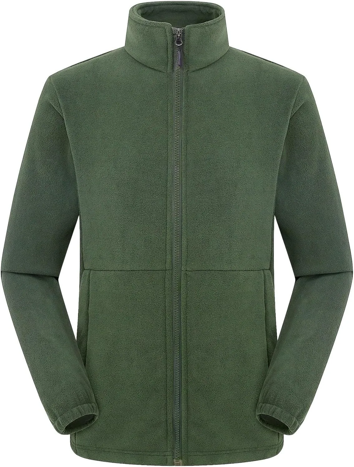 Mens Winter Outdoor Jackets Casual Windproof Thickened Polar Fleece Jacket Full Zip Stand Collar Thermal Sport Coats