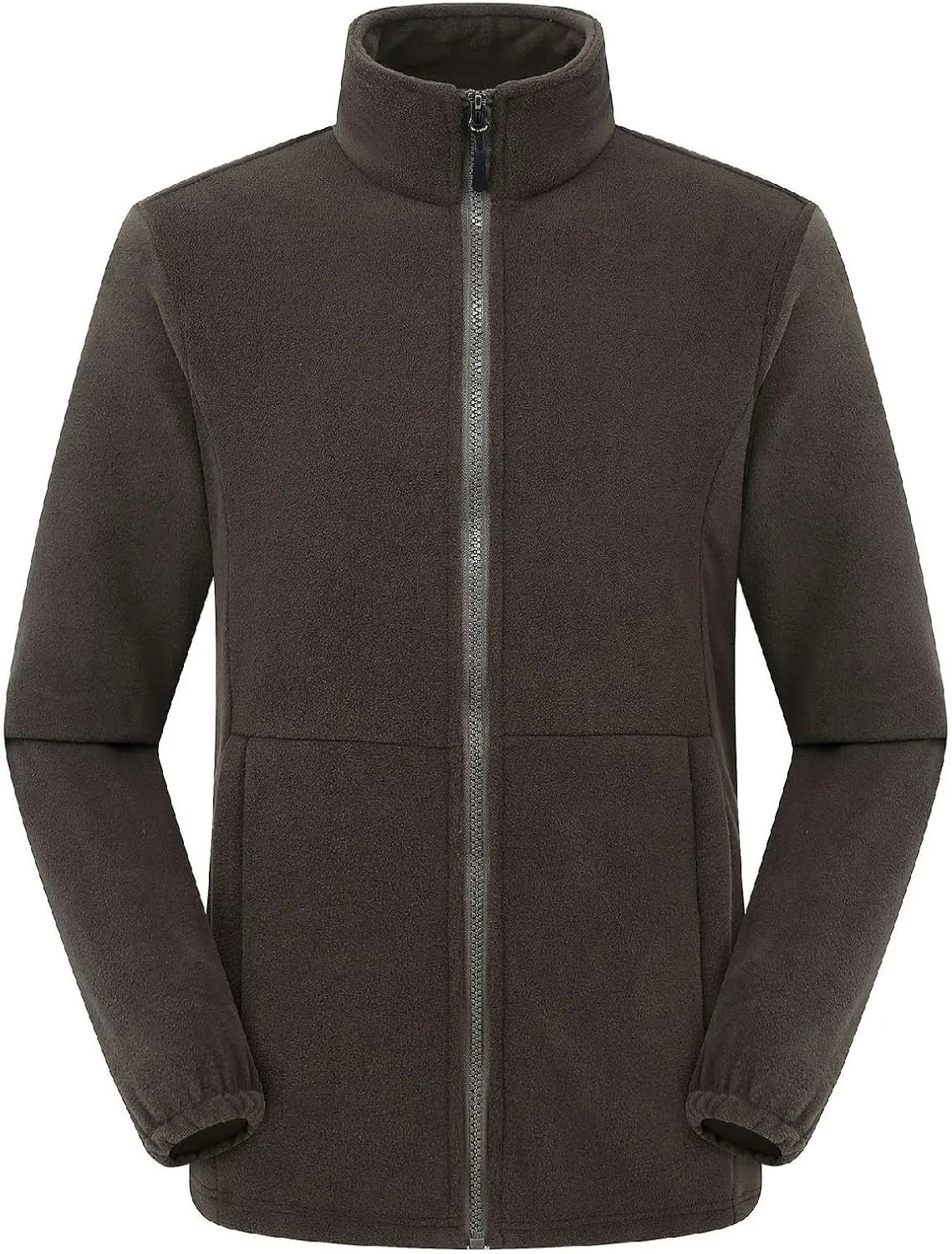 Mens Winter Outdoor Jackets Casual Windproof Thickened Polar Fleece Jacket Full Zip Stand Collar Thermal Sport Coats