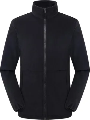 Mens Winter Outdoor Jackets Casual Windproof Thickened Polar Fleece Jacket Full Zip Stand Collar Thermal Sport Coats