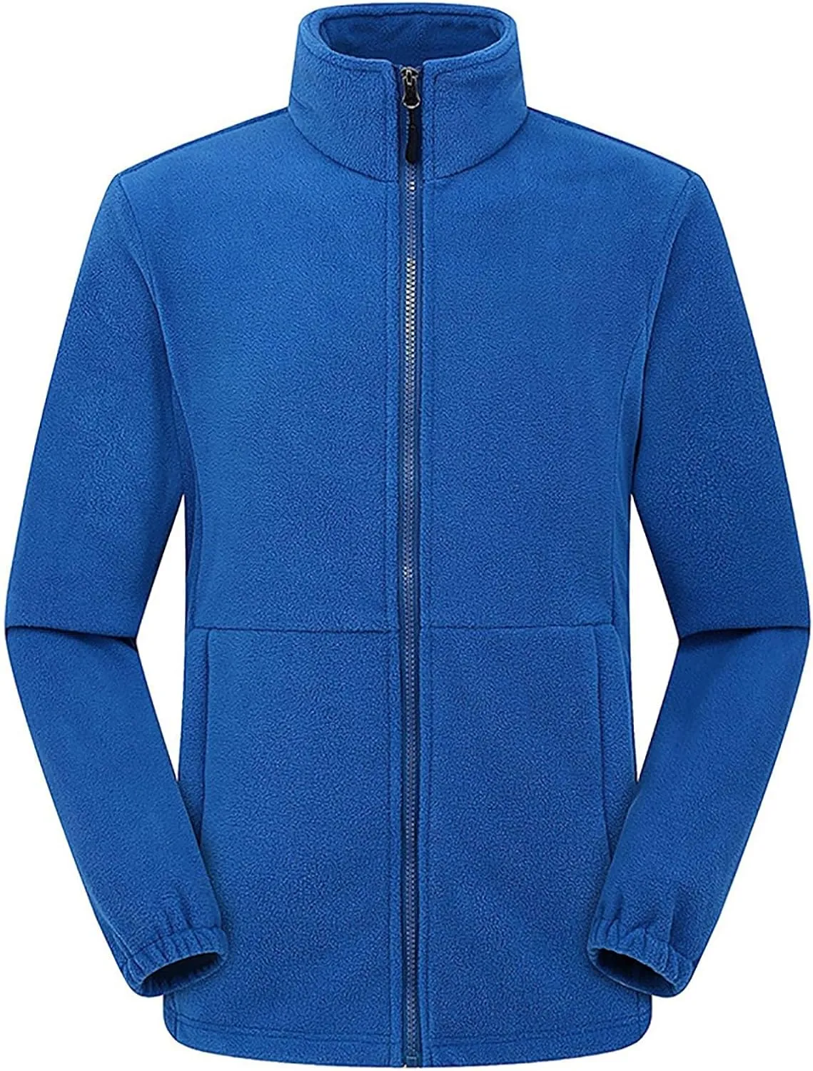 Mens Winter Outdoor Jackets Casual Windproof Thickened Polar Fleece Jacket Full Zip Stand Collar Thermal Sport Coats