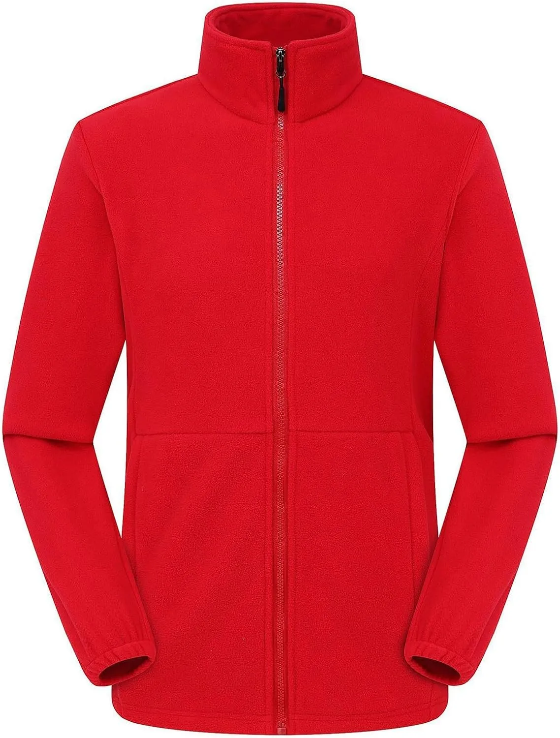Mens Winter Outdoor Jackets Casual Windproof Thickened Polar Fleece Jacket Full Zip Stand Collar Thermal Sport Coats