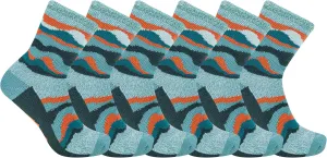 Merrell Horizon Double Layer Crew Socks 6 Pair Pack, Blue, S/M