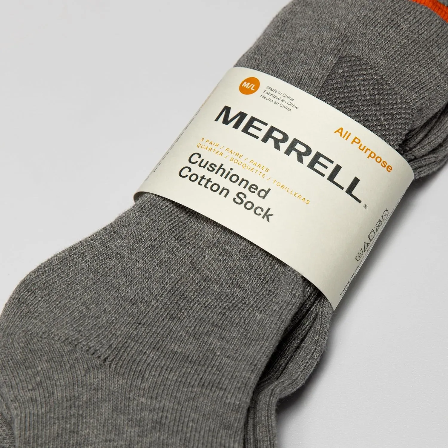 Merrell Men's and Women's Cushioned Cotton Socks-3 Pair Pack-Unisex Breathable Mesh Comfort Zones