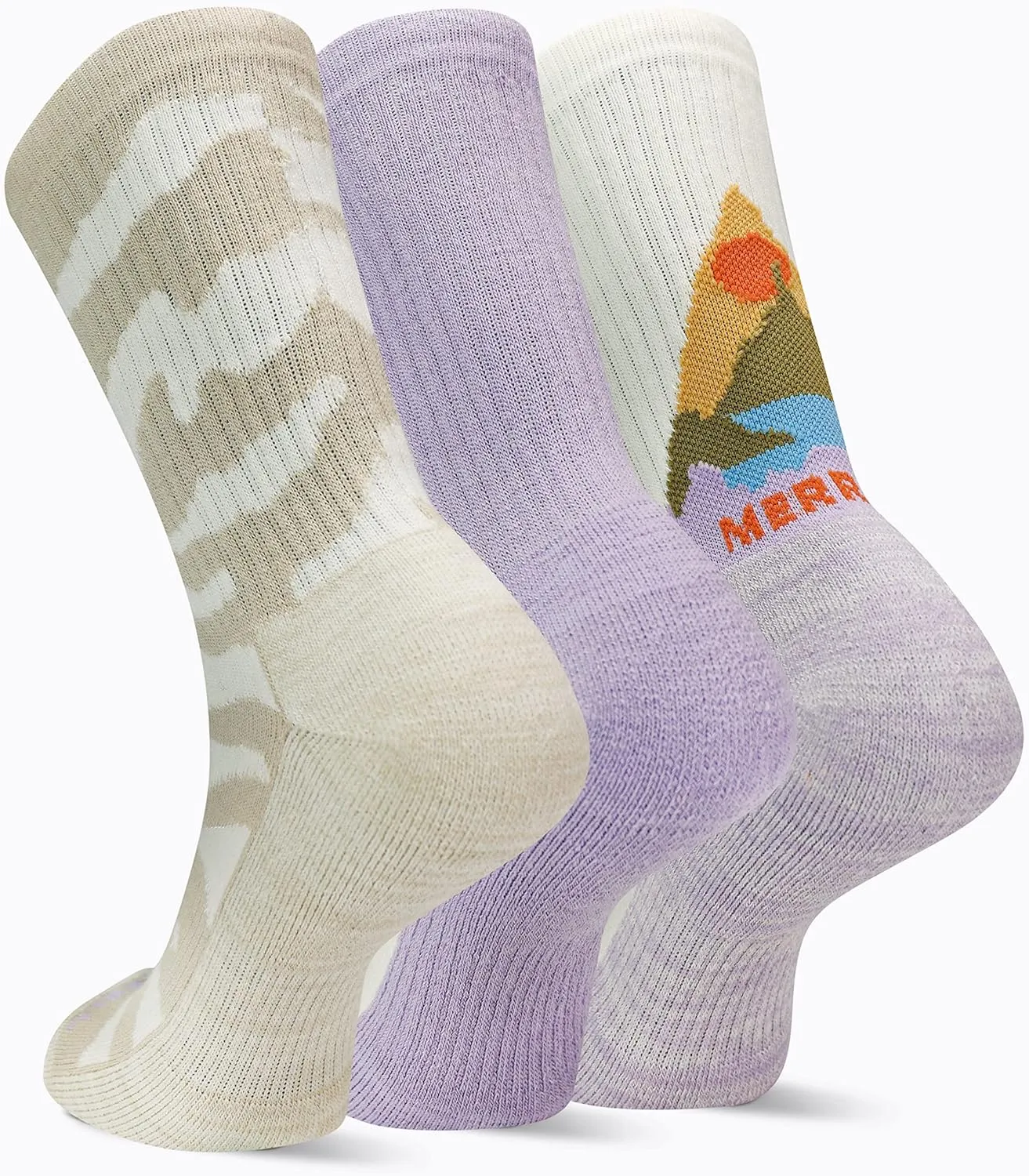 Merrell Men's and Women's Lightweight Wool Everyday Hiking Crew Socks-3 Pair Pack-Arch Support & Moisture Wicking