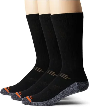 Merrell Men's and Women's Lightweight Work Socks-3 Pair Pack-Unisex Repreve with Durable Reinforcement