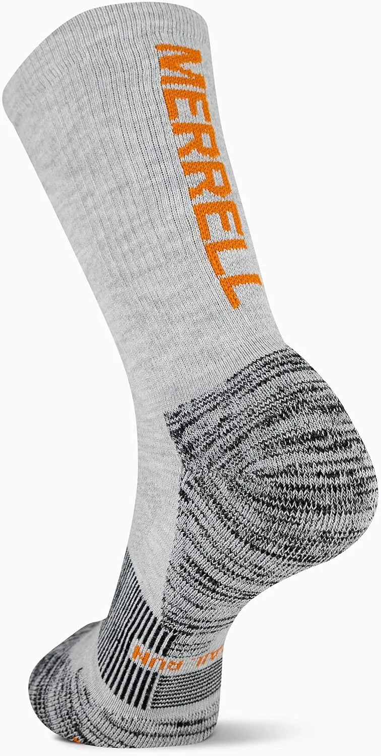 Merrell Men's and Women's Thermal Trail Running Crew Socks - Unisex Thermolite Lightweight Warmth and Breathable Mesh