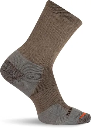 Merrell mens Premium Wool Work Crew Socks Arch Support and Breathable Mesh