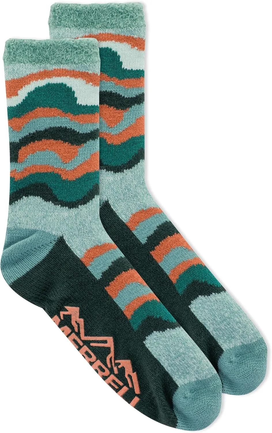 Merrell unisex-adult Double Layer Brushed Crew Socks Soft Inner Layer and Bottom Grippers