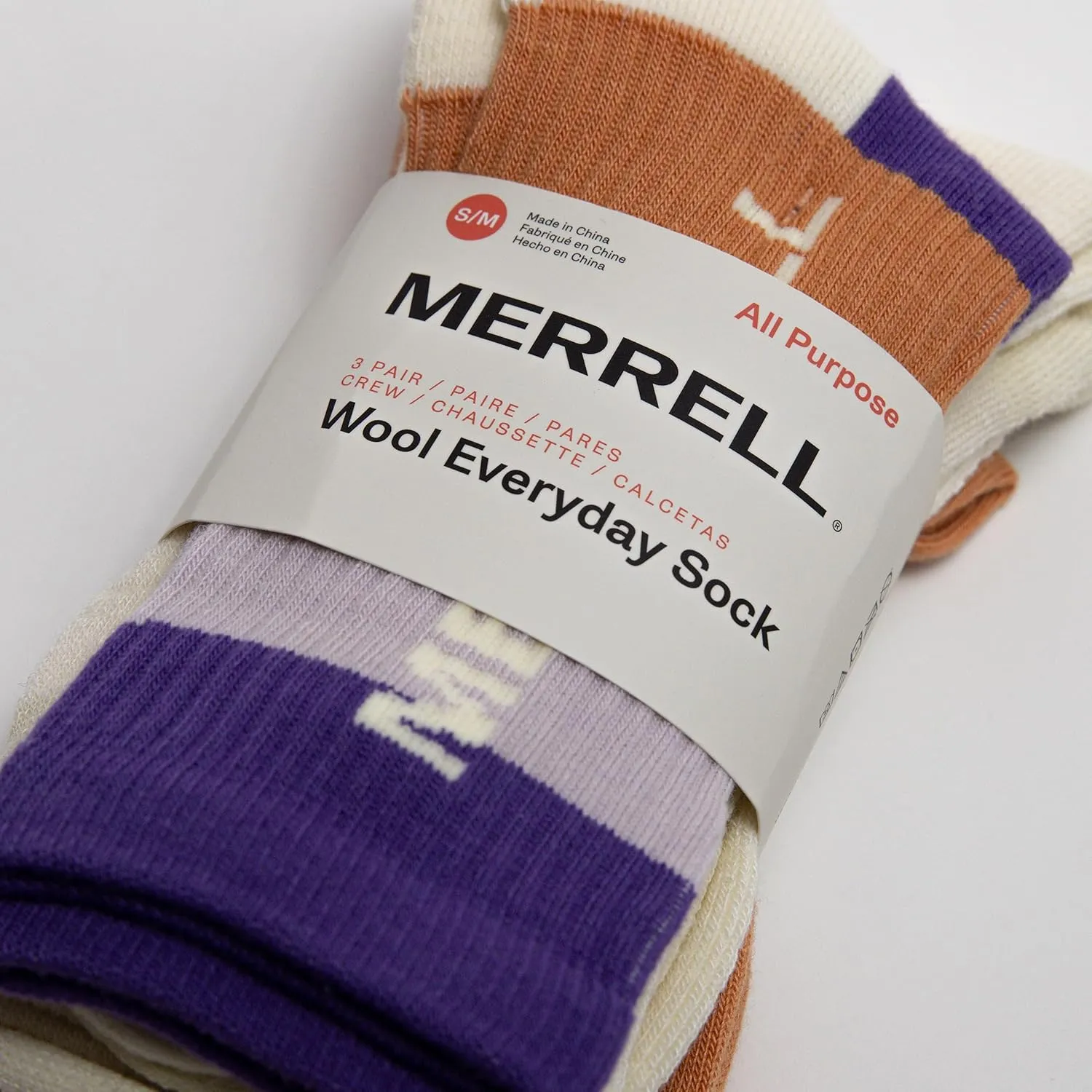 Merrell Unisex Adult Wool Everyday Hiking Crew Socks - 3 & 6 Pairs - Cushioned Moisture Wicking