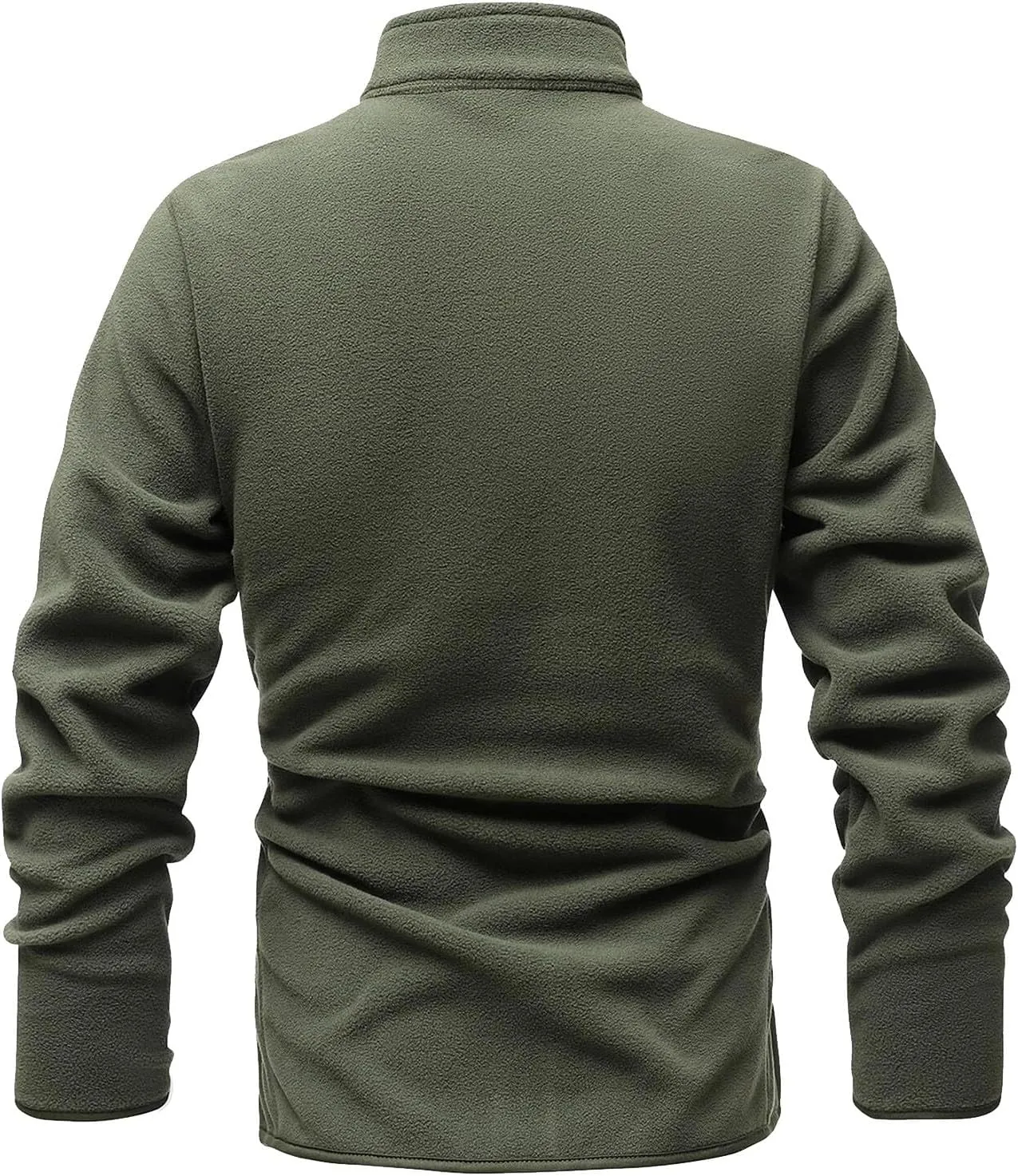 MIDOO Mens Zip Up Fleece Jacket No Hood Fashion Casual Soild Color Zipper Long Sleeve Pocket Coat Top Coats for Men Tall