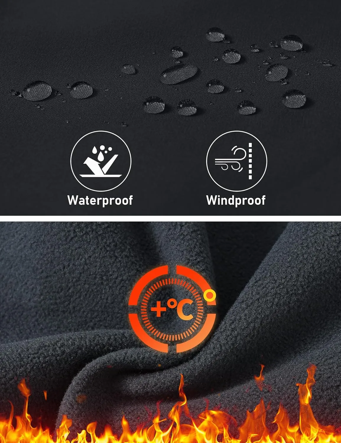 MoFiz Kids Fleece Lined Hiking Snow Ski Pants Boys Waterproof Winter Warm Outdoor Pants with Zippered Pocket