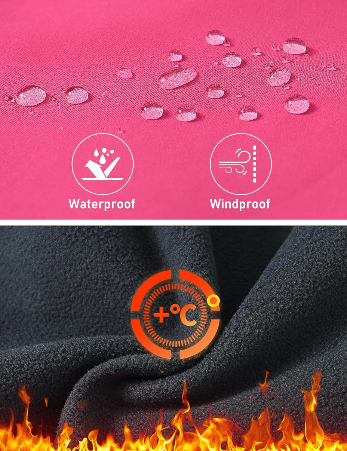 MoFiz Kids Fleece Lined Hiking Snow Ski Pants Boys Waterproof Winter Warm Outdoor Pants with Zippered Pocket