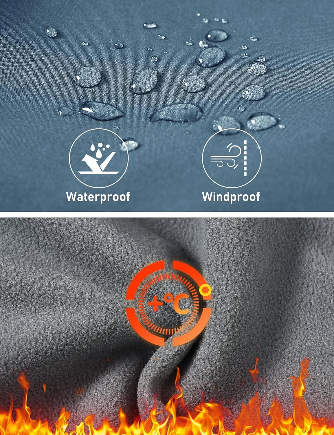 MoFiz Kids Fleece Lined Hiking Snow Ski Pants Boys Waterproof Winter Warm Outdoor Pants with Zippered Pocket