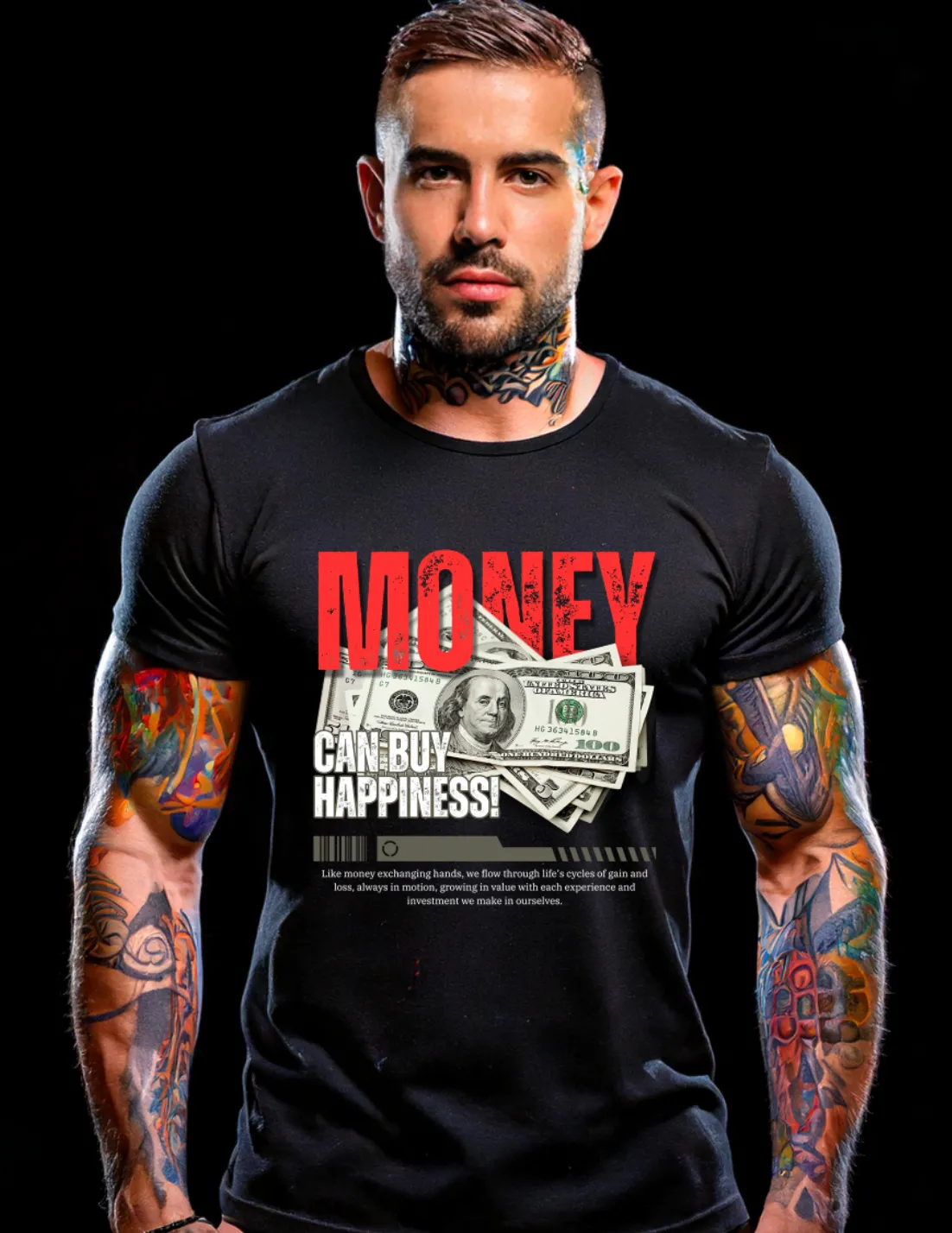 Money Can Buy Happiness! Art Exclusive T-Shirts | GM TM
