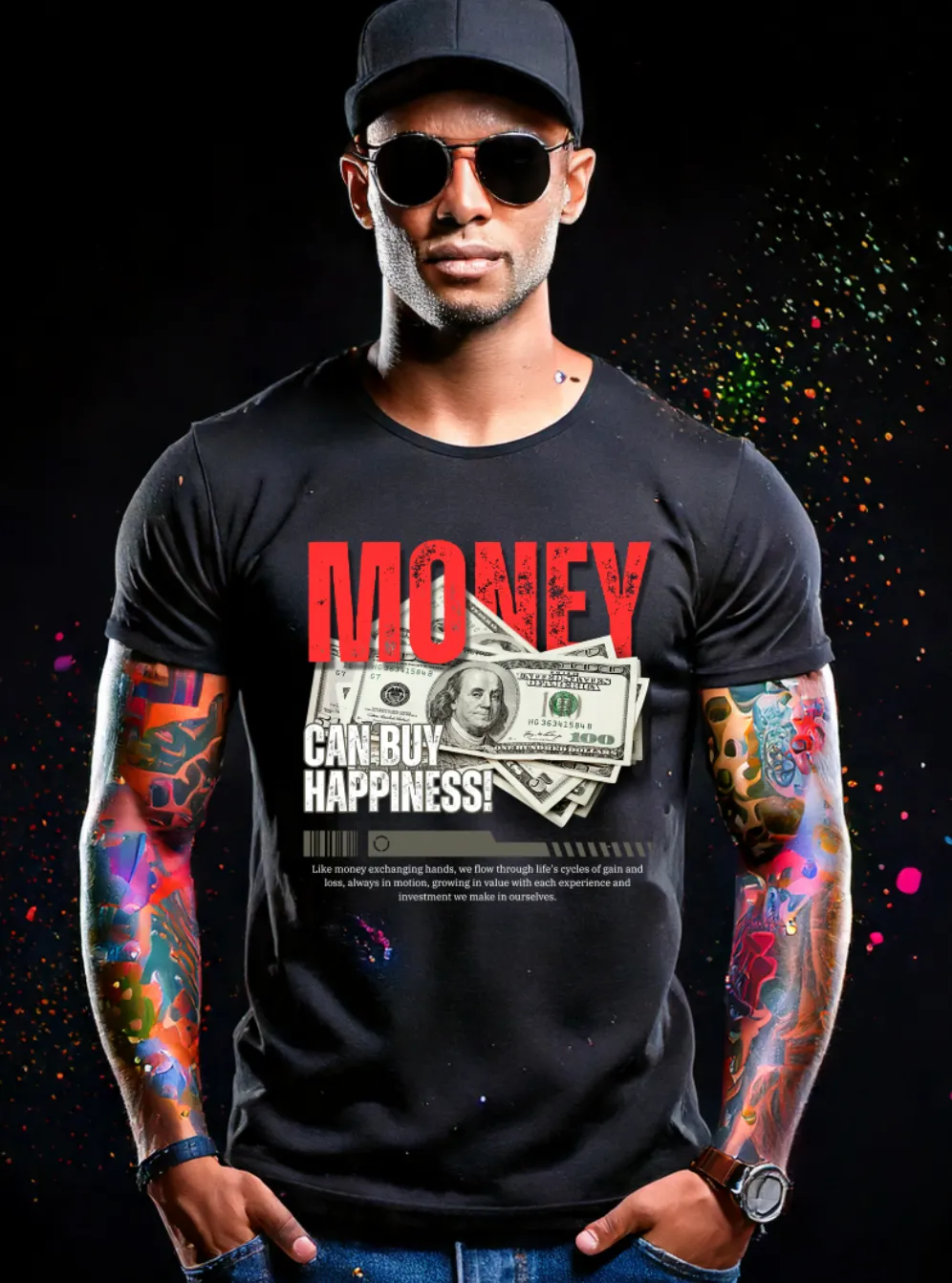 Money Can Buy Happiness! Art Exclusive T-Shirts | GM TM