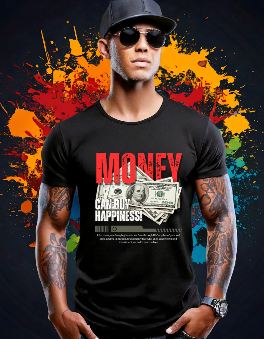 Money Can Buy Happiness! Art Exclusive T-Shirts | GM TM