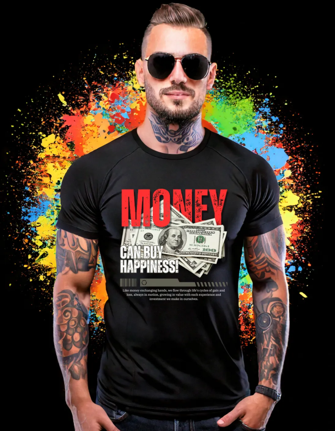 Money Can Buy Happiness! Art Exclusive T-Shirts | GM TM