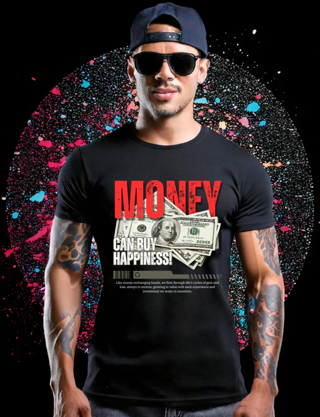 Money Can Buy Happiness! Art Exclusive T-Shirts | GM TM