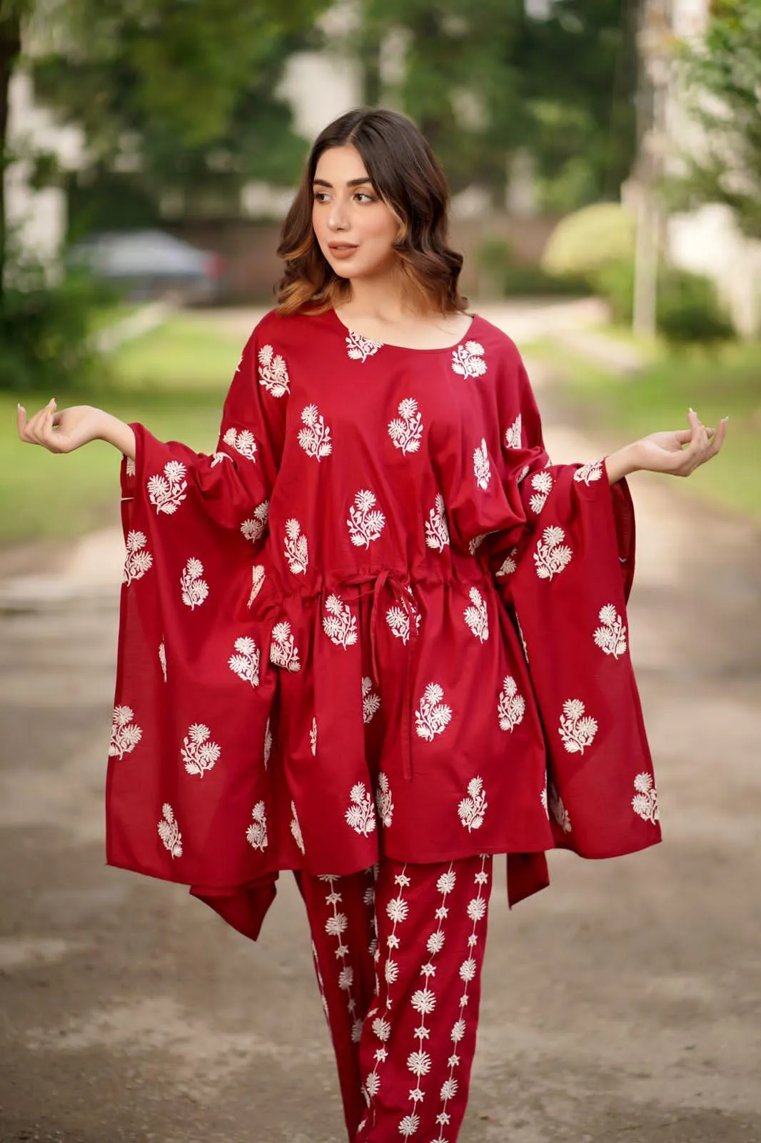 Mono-Red Poncho Suit