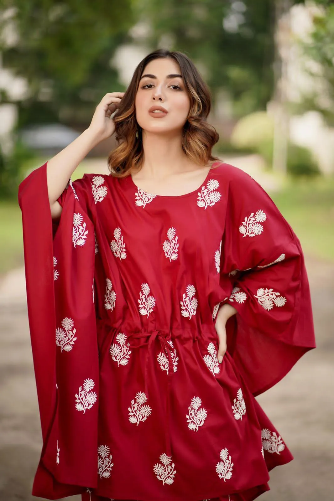 Mono-Red Poncho Suit