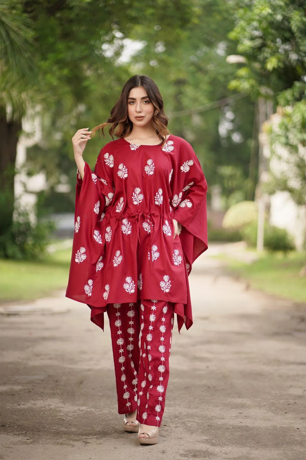 Mono-Red Poncho Suit