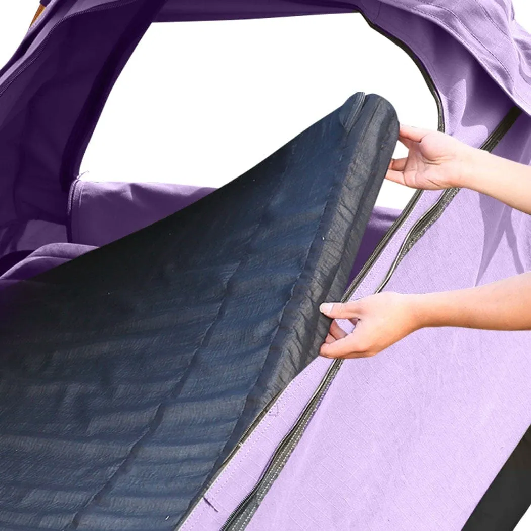 Mountview Double Swag Camping Swags Canvas Dome Tent Hiking Mattress Purple