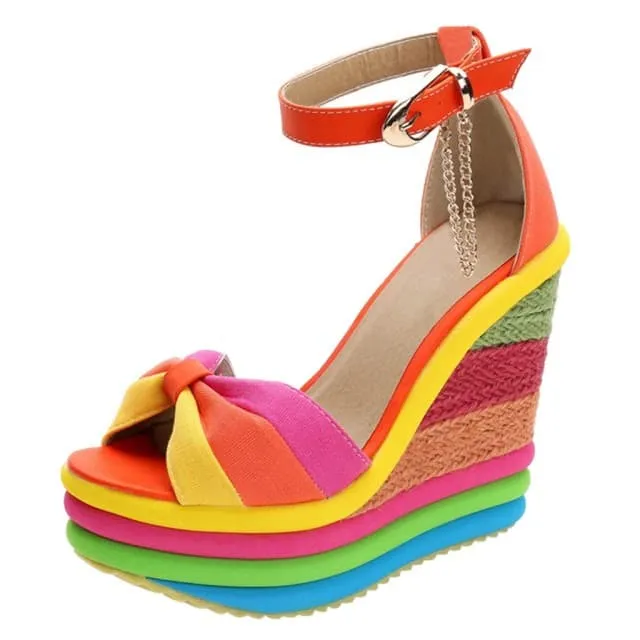 Multicolor Patchwork Wedge