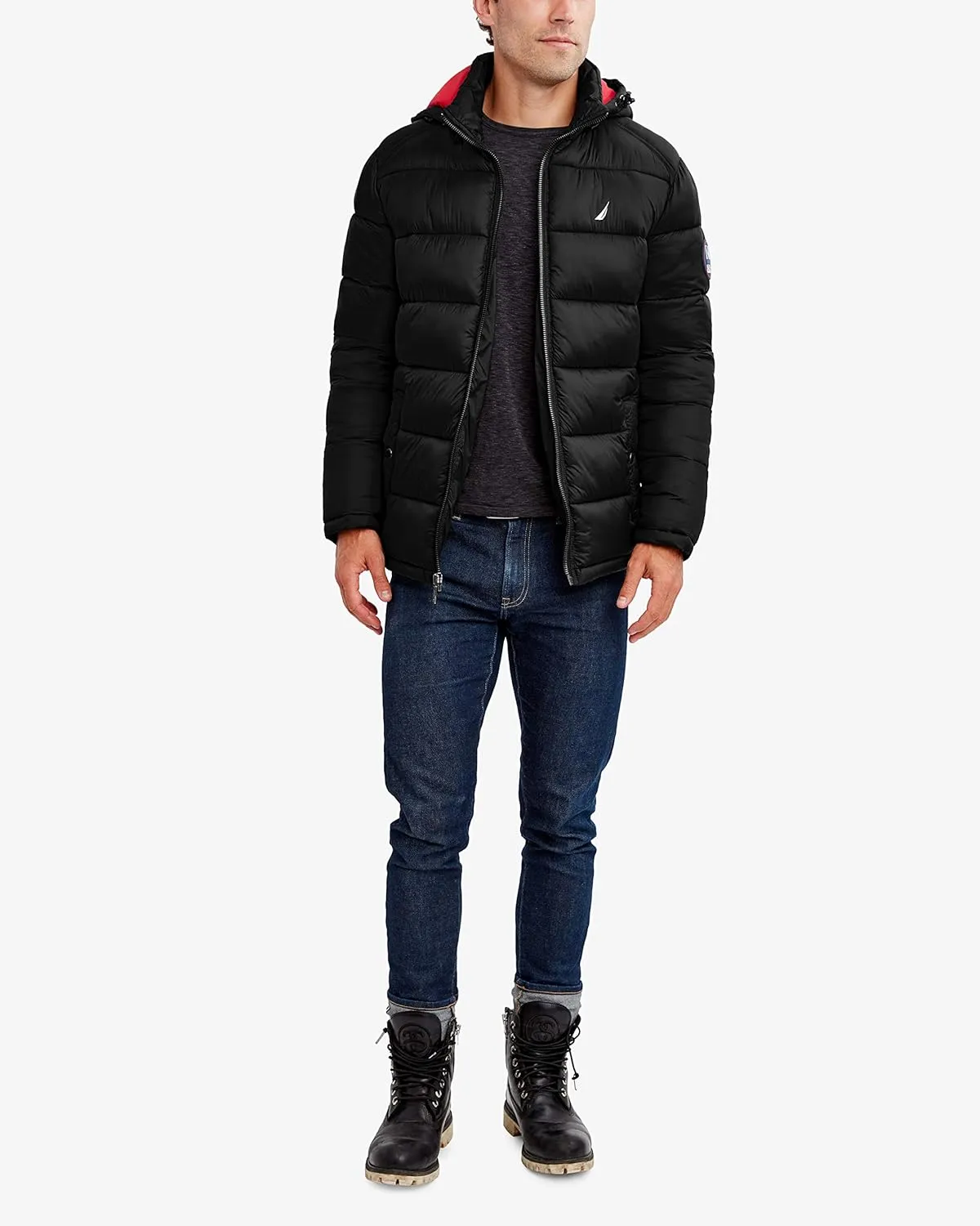 Nautica Men's Water Resistant Nylon Puffer Jacket
