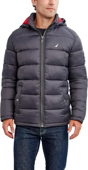 Nautica Men's Water Resistant Nylon Puffer Jacket