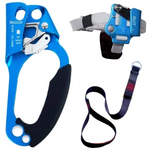 NewDoar Hand Ascender & Foot Ascender & Foot Loop Set (Right Blue Set)