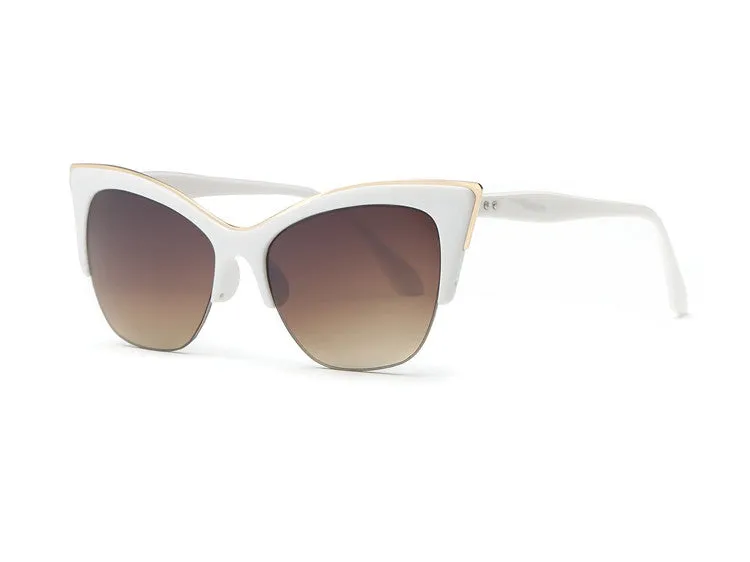 Newest Half-Frame Cat Eye Sunglasses Women Summer Style Sun Glasses Brand Designer Gafas Oculos De Sol UV400