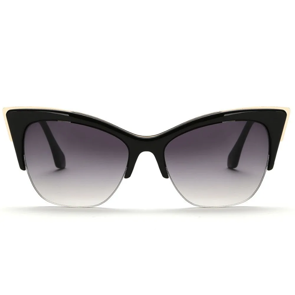 Newest Half-Frame Cat Eye Sunglasses Women Summer Style Sun Glasses Brand Designer Gafas Oculos De Sol UV400